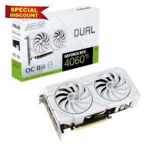 ASUS Dual GeForce RTX 4060 Ti EVO White OC Edition 8GB GDDR6 Gaming Graphics Card (Nvidia RTX4060 DLSS 3