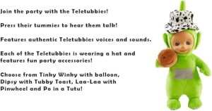 Party Teletubbies Talking Plush Toy - Says Over Ten Phrases