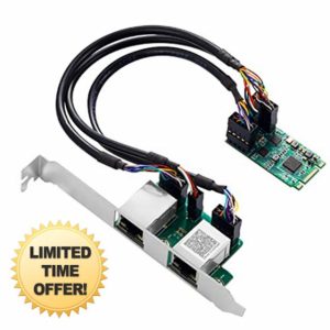 Huhudyy M.2 to Dual Port 2.5G Gigabit Network Card 2 RJ45 Ports 2500 Mbps 1000M B/M Key Slot
