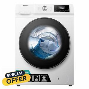 Hisense 3 Series WFQA8014EVJM Freestanding 8 KG Front Load Washing Durable Inverter Machine Steam Wash Quick Wash 15 Washing Programs 1400 RPM White Energy Rating A            [Energy Class A]