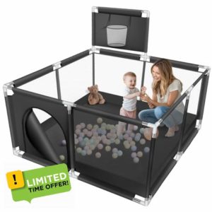 Playpen for Baby and Toddlers with Baskebal Hoop