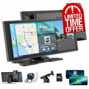HOTPEAK 9.26'' Carplay Screen for Car with 4K Dash Cam