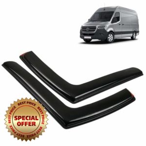 ROBUST 2x Wind Rain Sun Guard Deflectors L Shape Left & Right Set for Mercedes-Benz Sprinter 2019-2024