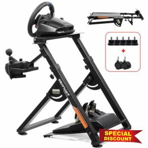 GTPLAYER Steering Wheel Stand for G25 G27 G29 G920 Foldable Racing Wheel Stand with Adjustable Height/Angle
