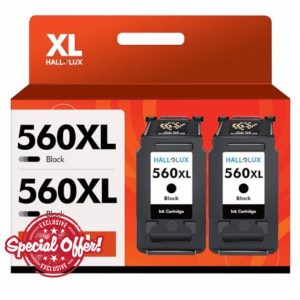 HALLOLUX 560XL Ink Cartridges for Canon 560 561 PG-560XL CL-561XL PG560 CL561 Ink Cartridges for Canon TS5350 TS5300 TS5351 TS7450 TS7451 TS5352 TS5353 (Black