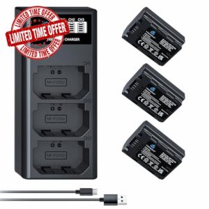 Homesuit NP-FZ100 Battery 2500mAh and LCD Charger for Sony ZV-E1