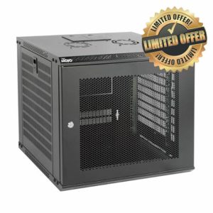 Tecmojo 9U Wall Mount Server Cabinet IT Network Rack Enclosure Lockable Door and Side Panels Black