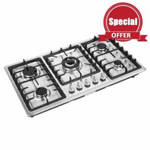 5 Burners Kitchen Built-In Gas Hob Cooker Stainless Steel Stove Top Cooktop Cooking Ng Lpg Built In Burner Silver 5-Burners for domestic or commercial cooking in homes or restaurants 86 * 51 * 8cm