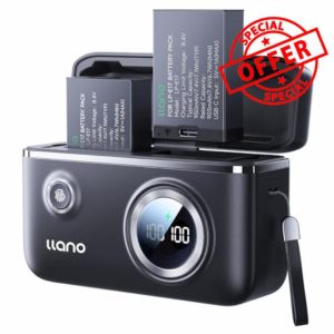 llano Dual Battery Charger + 2 LP-E17 Rechargeable Batteries with USB-C Input for Canon EOS R50 RP R10 R8