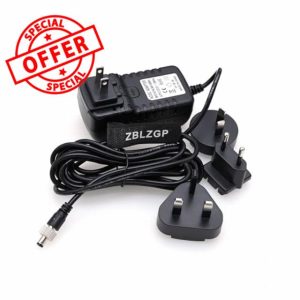 ZBLZGP AC Adapter Power Supply Dummy Battery Self-Locking 5.5x2.5mm DC Coupler 12V 3A for Digital Monitor Camera (Straight)