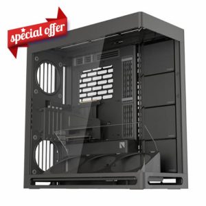 HAVN HS 420 VGPU Dual-Chamber ATX Mid Tower PC Case Black | PCIe 5.0 Vertical GPU Kit