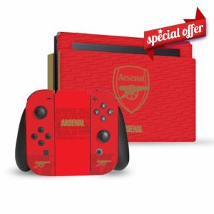 Head Case Designs Officially Licensed Arsenal FC Red and Gold Crest Logos Vinyl Sticker Gaming Skin Decal Cover Compatible With Nintendo Switch Console & Dock & Joy-Con Controller Bundle