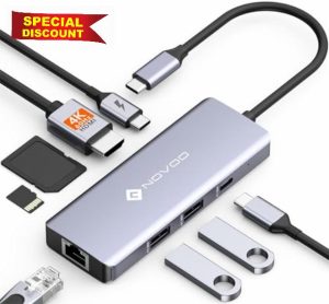 NOVOO R8C Pro 8-in-1 USB C Hub Multiport Adapter with 4K@60Hz HDMI
