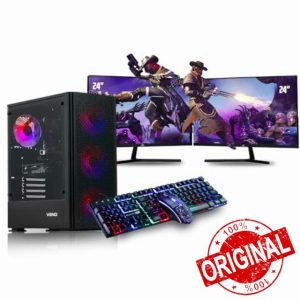 Veno Scorp Gaming PC Dual 24" Monitor Bundle Intel Core i7-3770 Processor RX 550 4GB Graphics Card - 16GB Ram - 512GB SSD - 550W PSU - Windows 10 Pro - WiFi - Titan 4