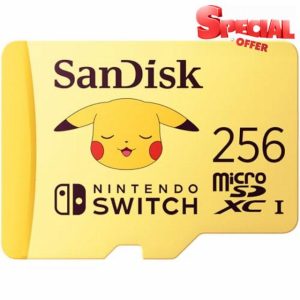 SanDisk SDSQXAO-256G-GN6ZK 256GB MicroSDXC Card Licensed for Nintendo Switch Pokémon Edition Pikachu