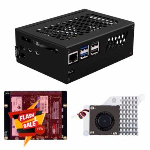 GeeekPi N16 Quad M.2 M-Key NVMe SSD HAT with Metal Case & Active Cooler for Raspberry Pi 5