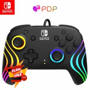 PDP Nintendo Switch Afterglow Wave- Wired- Black