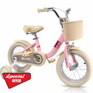 SIMEIQI Kids Bike 14/16/18 Inch for Girls Children's Bike for Ages 3-12 Years with Stabilisers & Kickstand