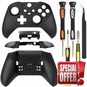 Housing Shell Faceplate Front Back Case Top Cover Bottom Case LB RB Bumper Trigger Button Middle Baffle for Xbox One Elite Series 2 Elite Series 2 Core Controller Replacement Parts(Black