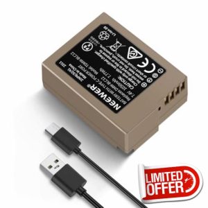 Neewer DMW-BLC12 1100mAh Replacement Battery for Lumix DMC-G7 G85 G95 FZ300 FZ2500 DC-Z1000 II Sigma FP FP L V-LUX 5 Camera