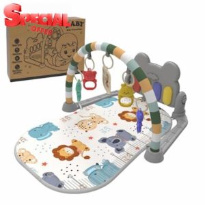 Musical Baby Play Mat | Sensory Gym Mat With Kick Piano | Sound And Texture Learning Playmat | Tummy Time Floor Mat | Robust Play Gym For Babies Aged 0-36 Months Ideal For Bedroom And Living Room Use