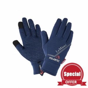 LeMieux PolarTec Adults Horse Riding Gloves - Navy Blue