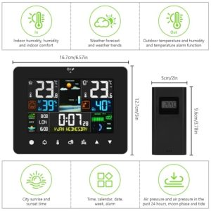 Touchscreen LCD Digital Thermometer Hygrometer with Sensor