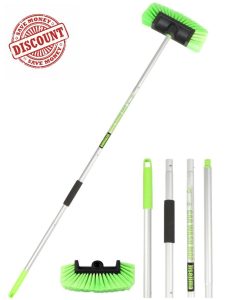 Five-Sided PBT Car Wash Brush 60” 151cm with Extendable Long Handle Soft Bristle Scrub Detail Brush for Exterior Interior Car SUV Truck Caravan Boat Tyres Solar Panel House Siding Cleaning Sweep Snow