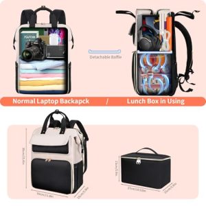 15.6 Inch Laptop Backpack with Insulated Cooler Lunch Box