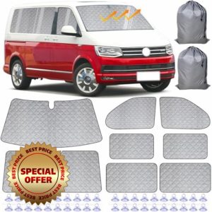 Internal Thermal Blind Set - 8 Pcs compatible with VW LWB T5/T6 Van Standard Axis Model