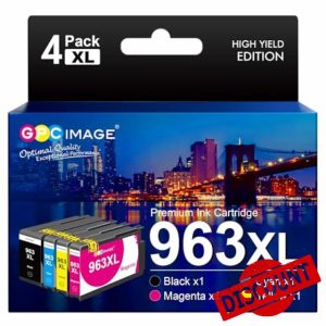 GPC Image 963XL Ink Cartridges Multipack Remanufactured for HP 963 963XL Ink Compatible for HP Officejet Pro 9020 9014 9015 9016 9018 9019 9022 9025 Printers (1 Black