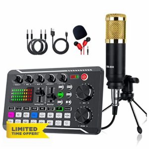 Asyduey Portable Sound Card Kit PC Microphone Set Accessories Condenser Microphone Set Live Sound Card F998 BM800 Se