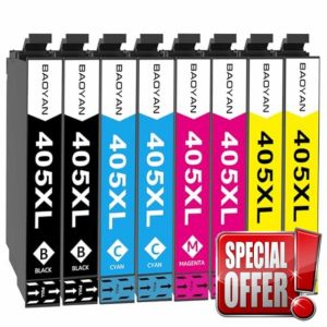 BAOYAN 405XL Multipack Compatible for Epson 405XL Ink Cartridge 405 for WorkForce Pro WF-4820 WF-3820 WF-7310 WF-7830 WF-7840 WF-4830 WF4820 WF3820 WF7310 WF7830 WF7840 WF4830 (8 Pack)