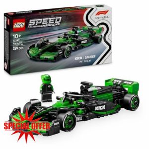LEGO Speed Champions KICK Sauber F1 Team C44 Race Car Toy with a Collectible Formula 1 Driver Minifigure - Model Kits for 10+ Year Old Boys & Girls or Adult Motorsport Fans 77247