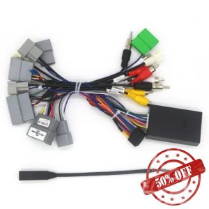 16pin Car Radio Stereo Power Retrofit Wiring Harness Cable Adapter for Honda Civic 1.5T 2016-2021 CRV CR-V 2017-2022 Breeze 2020+ High Trim Support Factory Camera Steering Wheel Control
