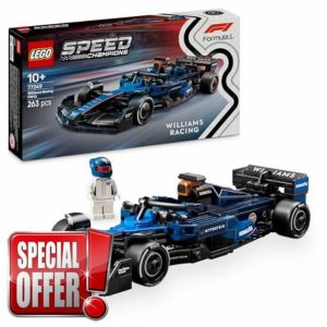 LEGO Speed Champions Williams Racing FW46 F1 Race Car Toy with a Collectible Formula 1 Driver Minifigure - Model Kits for 10+ Year Old Boys & Girls or Adult Motorsport Fans 77249