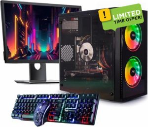 Veno Scorp Budget Gaming PC Bundle 22” Set Intel Core i5-16GB RAM - 128GB SSD - 500GB HDD – GT 730 2GB NOVA ARGB Gaming Case - WINDOWS 1