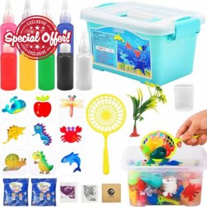 Water Jelly Creative Set | 9 Shape Molds EIf Kit | 3D Aqua Fairy Water Gel Kit | DIYS Water Animal Beads Kit Imaginative Sea Creature Oceans Mold | Painting Kits Water Gel Toy for Kids