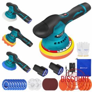 Qimu Cordless Car Buffer Polisher Car Buffers And Polishers Kit Cordless Car Polishing Kit with 2 Batteries