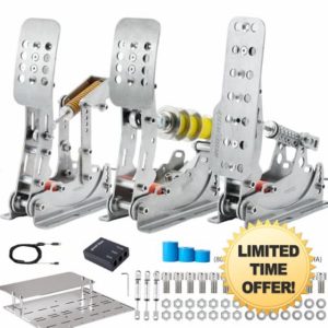 Simjack UT Sim Racing Pedals 200KG Load Cell Brake Pedal PC Racing Simulator Pedals Pressure Sensor HE Hydraulic Pedal (UT-P3-H3-DB)