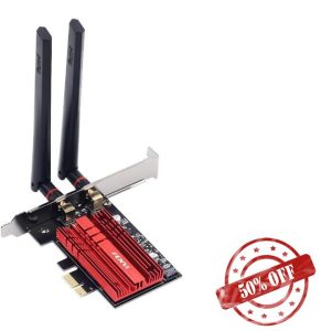 GAREGEAR WiFi 6E AX210 5374Mbps Wireless PCIE Adapter Tri Band 2.4G/5G/6Ghz Compatible Bluetooth5.3 Network WiFi Card For Win 10/11