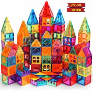 100PCS Magnetic Tiles Kids Toys - Magnetic Building Blocks STEM Magnet Building Set Preschool Learning Magnetic Toys for Kids Ages 3-5 4-8