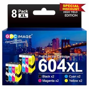 GPC Image 604XL Ink Cartridges Compatible with Epson 604XL 604 XL Multipack for Expression Home XP2200 XP-2200 XP-3200 XP-3205 XP-4200 XP-2205 XP-4205 for Workforce WF-2930 WF-2935 WF-2910 (8 Pack)