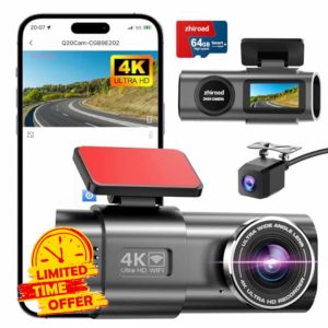 4K Dash Cam Front and Rear