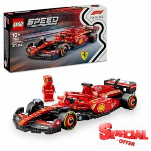 LEGO Speed Champions Ferrari SF-24 F1 Race Car Toy with a Collectible Formula 1 Driver Minifigure - Model Kits for 10+ Year Old Boys & Girls or Adult Motorsport Fans 77242