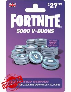 Fortnite (5000 V-Bucks - UK Only - Delivered by pos
