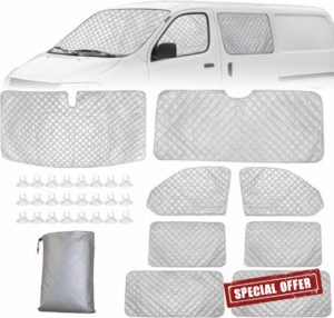 8PCS Windscreen Cover Front Window Sunshade Screen Wrap Cover Internal Thermal Blind compatible with VW T5 T6 Van