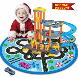 Xwin Sportseries 3 Storey Kids Parking Garage Toys with Playmat