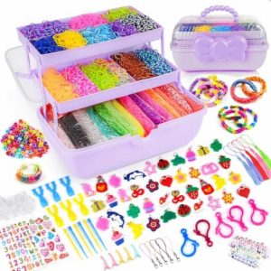 Sanlebi 15000+ Pcs Loom Band Kit - 32 Colors DIY Rubber Loom Bands