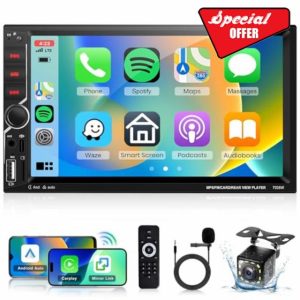 Double Din Car Stereo with Wireless Carplay Android Auto